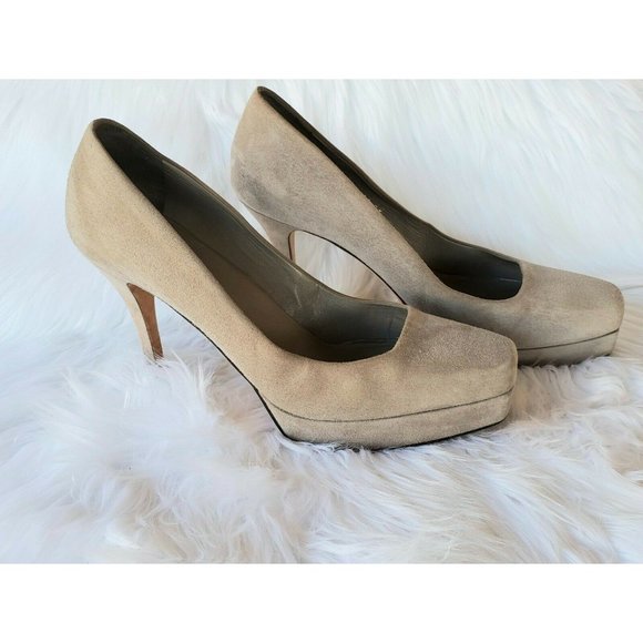 Gucci Shoes - Gucci Platform Heels Pumps Womens 40 Nude Suede Leather Italy Stiletto Shoes